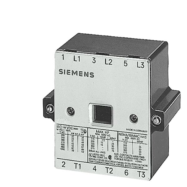 With fixing parts 6 fixed contacts consists of 3 movable and f. contactor 3RT1064,110KW/AC-3 spare contacts f. size s10