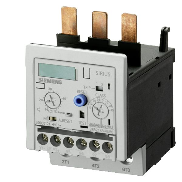 Overload relay 50...200 a for motor protection size s6, class 5...30 mount. onto cont./ stand-alone main circuit through transf. aux. circuit screw connection manual-automatic-reset int. earth fault detection