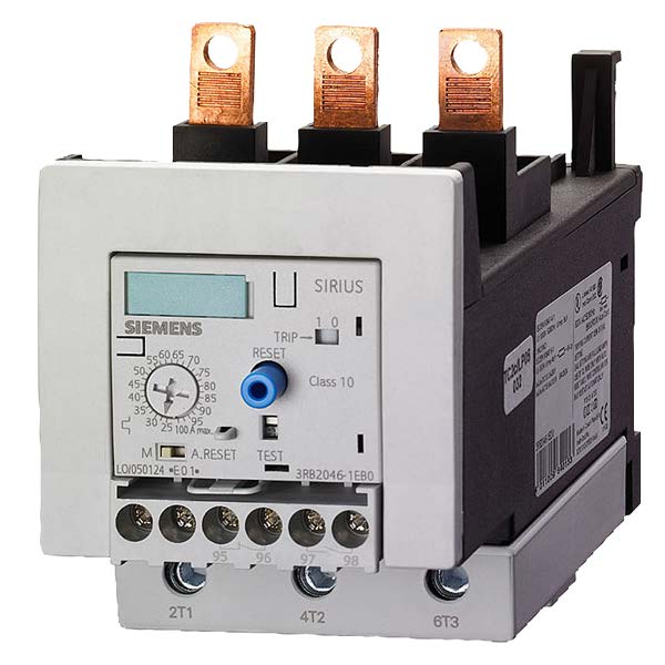 Overload relay 50...200 a for motor protection size s6, class 10 mount. onto cont./ stand-alone main circuit through transf. aux. circuit screw connection manual-automatic-reset