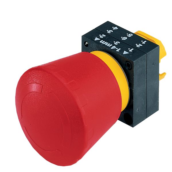 22mm Pushbutton, Plastic 2 position Operator Only Push twist to release Red Non-illuminated EN418 Rated Estop UL File E44653 in Vol.11 Sec.4