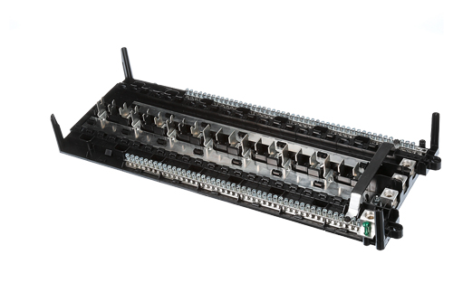 SIEMENS LOW VOLTAGE PL SERIES UNASSEMBLED LOAD CENTER. FACTORY INSTALLED MAIN BREAKER INTERIOR WITH 30 1-INCH SPACES ALLOWING MAX 54 CIRCUITS. 3-PHASE 4-WIRE SYSTEM RATED 120/240V OR 120/208V (200A) 22KA INTERRUPT. SPECIAL FEATURES COPPER BUS, INTERCHANGEABLE MAIN.