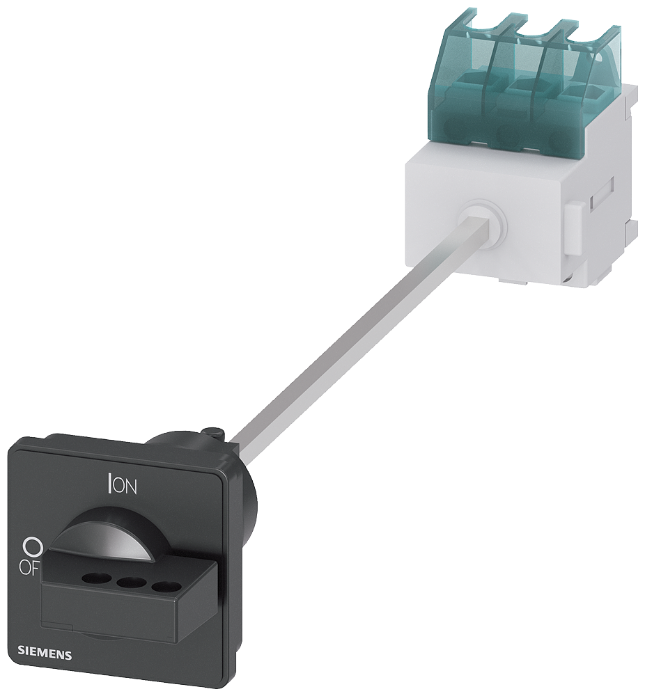 SENTRON, 3LD switch disconnector, main switch, 3- pole, Iu 32 A, Operational power / at AC-23 A at 400 V 11,5 kW, floor mounting with door coupling, knob-operated mechanism, black, 4-hole mounting of the handle