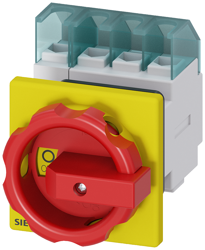 DISC SWITCH 4P R/Y ROTARY 25A 1HOLE DOOR ROTARY ACTUATOR RED/YELLOW CENTRAL-HOLE MOUNTING FRONT MOUNTING IU=25, P/AC-23A AT 400V=9,5KW EMGNCY MAIN CNTRL SWITCH4-POLE
