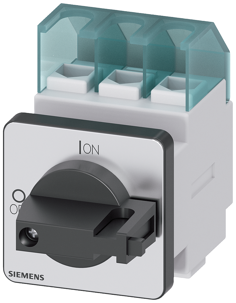 DISC SWITCH 3P BLK KNB 25A 4HOLE DOOR FOUR-HOLE MOUNTING KNOB BLACK FRONT MOUNTING IU=25, P/AC-23A AT 400V=9,5KW MAIN CONTROL SWITCH 3-POLE