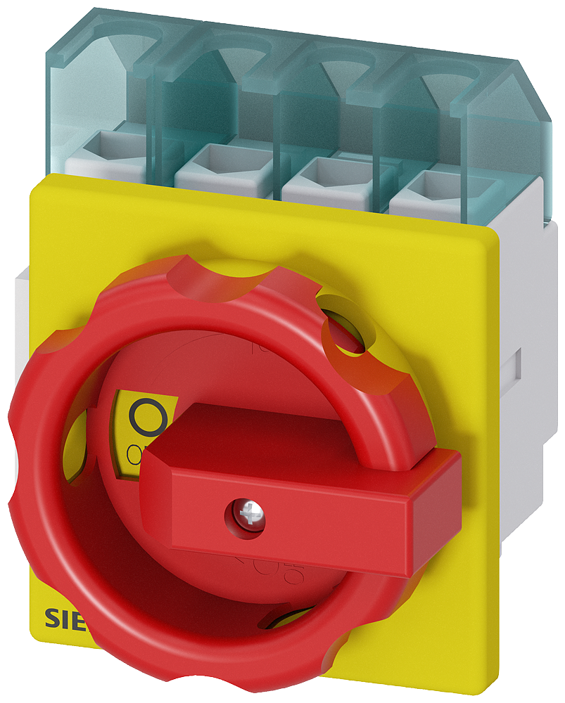 DISC SWITCH 4P R/Y ROTARY 32A 4HOLE DOOR ROTARY ACTUATOR RED/YELLOW FOUR-HOLE MOUNTING FRONT MOUNTING IU=32, P/AC-23A AT 400V=11,5KW EMGNCY MAIN CNTRL SWITCH 4-POLE