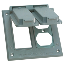 Product image for Crouse-Hinds Series TP7495 1 or 2-Gang Constant Use Vertical/Horizontal Mount Weatherproof Cover