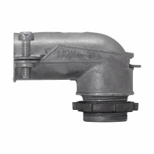 Product image for Crouse-Hinds Series 745DC 3 Inch Die-Cast Zinc Non-Insulated Squeeze Type 90 Degrees FMC Connector