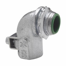 Product image for Crouse-Hinds Series ACB7590 3/4 Inch Malleable Iron FMC 90 Degrees AC/MC Connector