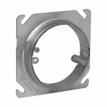 Product image for Crouse-Hinds AMR0 4" Square Box Round Adjustable Mud Ring, 3/4" to 1-1/2" Adjustable, Steel, 6.1cu.in