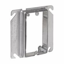 Product image for Crouse-Hinds Series AMR158 5/8 to 1-1/4 Inch 1-Gang Steel Raised Adjustable Square Box Mud Ring