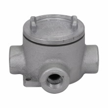 Product image for Crouse-Hinds Series EABT26 3/4 Inch Hub Iron Alloy Type T Round Conduit Outlet Box with Cover
