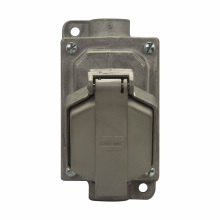 Product image for Crouse-Hinds ENRC21201 3/4" Hub 1-Gang 20 Amp 125 Volt Feed-Through Interlocked Circuit Breaking Receptacle