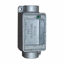 Product image for Crouse-Hinds Series FSCM2 3/4 Inch 2-Hub Malleable Iron Type FSC Cast Device Box