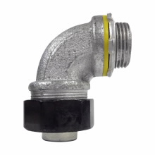 Product image for Crouse-Hinds Series LTQ7590 3/4 Inch Malleable Iron Non-Insulated 90 Degrees Liquidtight Conduit Connector