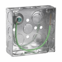 Product image for Crouse-Hinds Series TP404PF 4 x 4 x 1-1/2 Inch Steel Welded Square Outlet Box