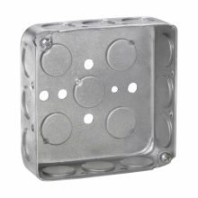 Product image for Crouse-Hinds Series TP408 4 x 4 x 1-1/4 Inch Steel Drawn Square Outlet Box
