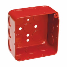 Product image for Crouse-Hinds Series TP434RED 4 x 4 x 2-1/8 Inch Steel Drawn Square Outlet Box