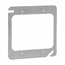 Product image for Crouse-Hinds TP494 Steel 2-Device 4" Square Outlet Box Flat Mud Ring