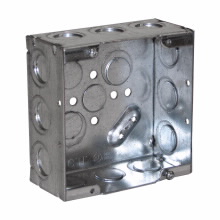 Product image for Crouse-Hinds Series TP525 4-11/16 x 4-11/16 x 2-1/8 Inch Steel Welded Square Outlet Box