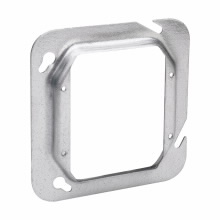 Product image for Crouse-Hinds TP543 4-11/16" Square Box Cover, 2-Device, 2" Raised, 24.5cu.in, Steel