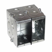 Product image for Crouse-Hinds TP675 3-1/2" Deep x 3-3/4" High Steel Gangable Masonry Box, 1/2" & 3/4" KOs