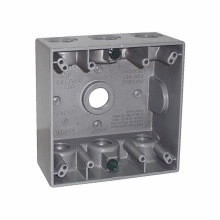 Product image for Crouse-Hinds TP7114 2" Gray Die-Cast Aluminum 2-Gang Weatherproof Outlet Box