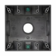 Product image for Crouse-Hinds TP7138 2-5/8" Gray Die-Cast Aluminum 2-Gang Weatherproof Outlet Box