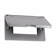 Product image for Crouse-Hinds Series TP7237 White Die-Cast Aluminum 1-Gang Self-Closing Weatherproof Outlet Box Cover with Gasket