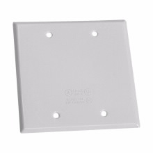 Product image for Crouse-Hinds TP7296 2-Gang Weatherproof Blank Box Outlet Cover, Steel, Gray