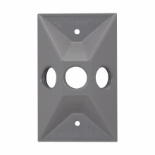 Product image for Crouse-Hinds TP732 4-11/16" Square Surface Cover, 1-Single Receptacle, 2.125" Dia., 1/2" Raised, 9.0cu.in, Steel
