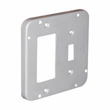 Product image for Crouse-Hinds TP740 4-11/16" Square Surface Cover, GFCI / Toggle, 1/2" Raised, 9.0cu.in, Steel