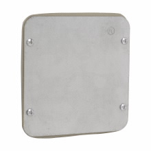 Product image for Crouse-Hinds TP851 4-11/16" Square Box Cover, Air Plenum, Flat Blank Gasketed, Steel