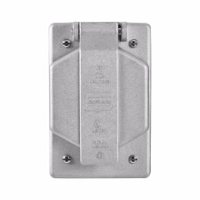 Product image for Crouse-Hinds WLRS2 Wet Location Cover. Single Receptacle Cover, Vertical Mount, 1.56" (39.7mm) face diameter