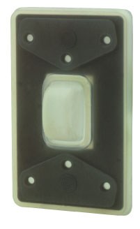 Wallplates and Boxes, Weatherproof Covers, 1- Gang, For PressSwitch, Standard Size, Silicone Rubber