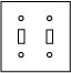 Wallplates and Boxes, Metallic Plates, 2-Gang, 2) Toggle Openings, Standard Size, Brass