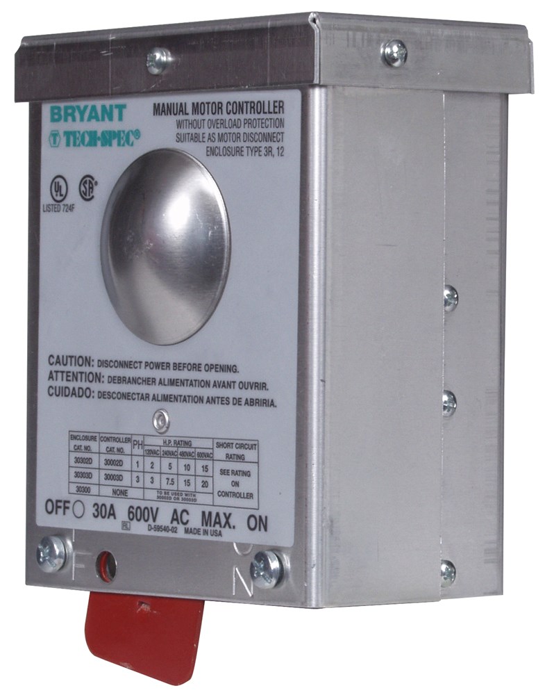Switches and Lighting Controls, Industrial Grade, Toggle Switches, Motor Disconnect Accessory, NEMA 3R Enclosure Only, 30A 600V AC, Side Wired Only, Black