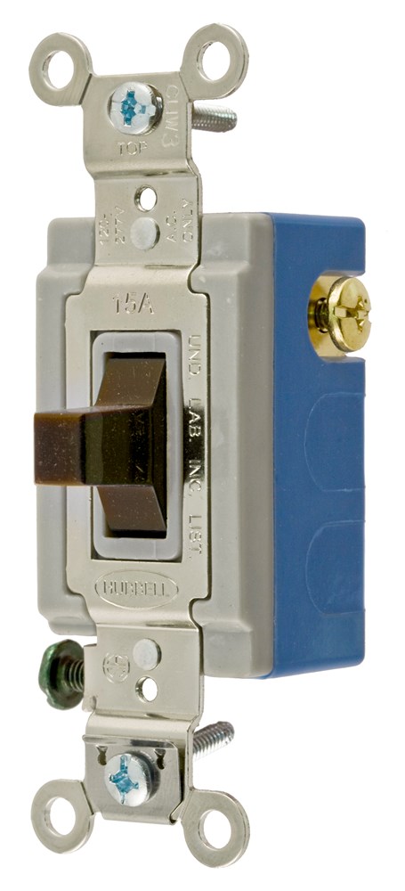 Switches and Lighting Controls, Industrial Grade, Toggle Switches, General Purpose AC, Momentary Single Pole-Double Throw Center Off, 15A 120/277V AC, Back and Side Wired, Ivory