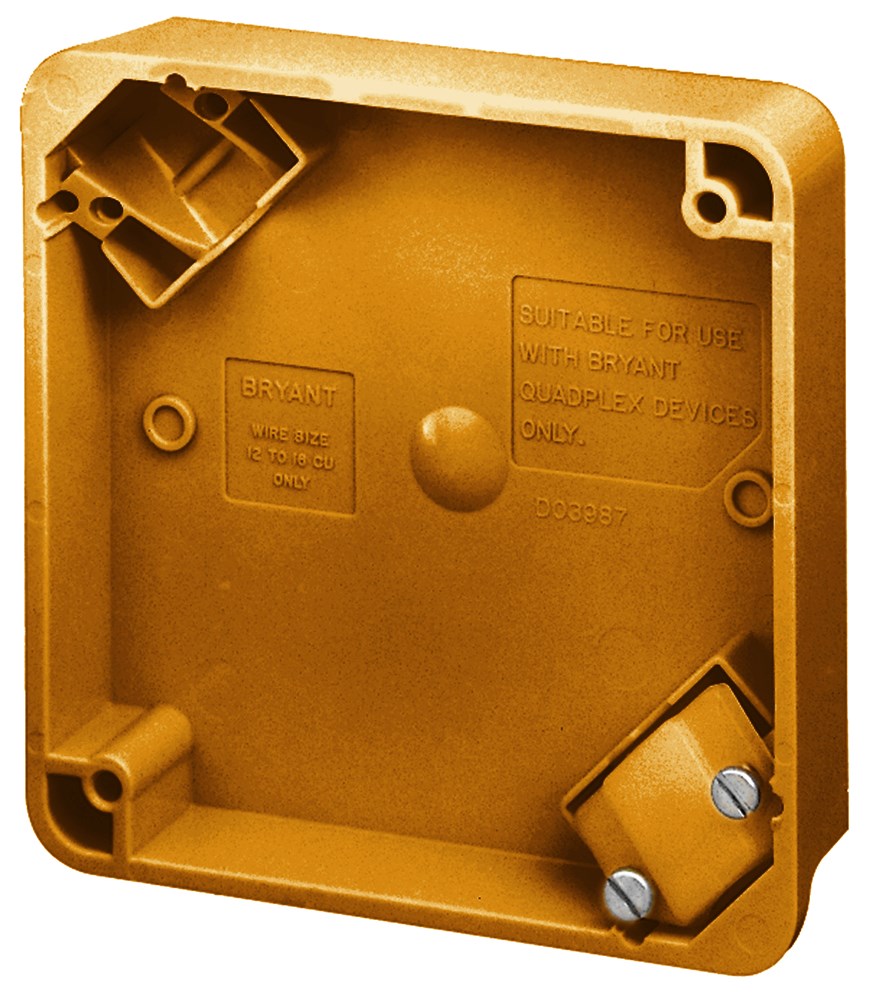 Bryant 4SQBX-B 4SQBXB Brown Quadplex Receptacle Back Box New In Packaging 