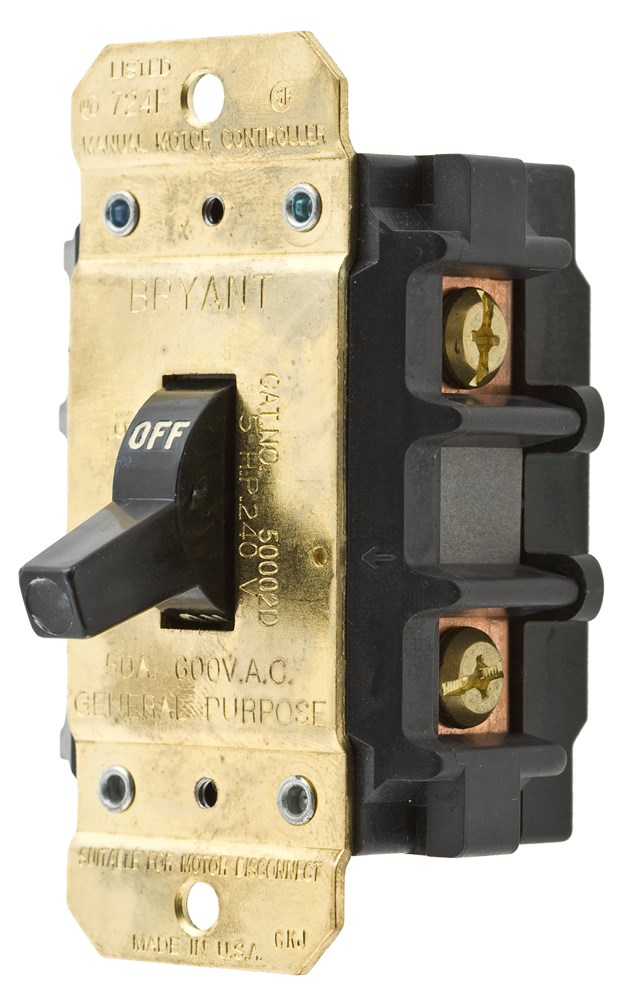 Disconnect Switches, Double Pole, 40A 600V AC, Black