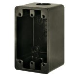 Bryant Wiring Devices, Wallplates and Boxes, Boxes, 1-Gang, FS Style,Shallow, Black Phenolic , 3/4