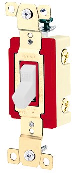 Bryant Wiring Devices, Switches and Lighting Controls,Industrial/Commercial Grade, Toggle Switches, General Purpose AC, DoublePole, 20A 347V AC, Back and Side Wired, White