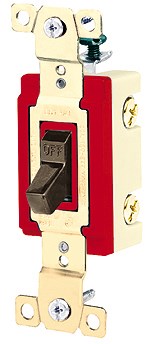 Bryant Wiring Devices, Switches and Lighting Controls,Industrial/Commercial Grade, Toggle Switches, General Purpose AC, ThreeWay, 20A 347V AC, Back and Side Wired, Brown