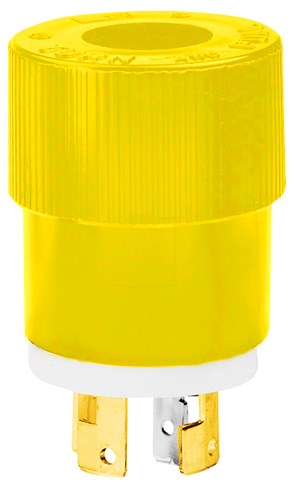 Locking Devices, Industrial, Male Nylon Plug, 20A 3-Phase Wye 120/208V AC, 4-Pole 4-Wire Non Grounding, Non-NEMA, Screw Terminal, Yellow