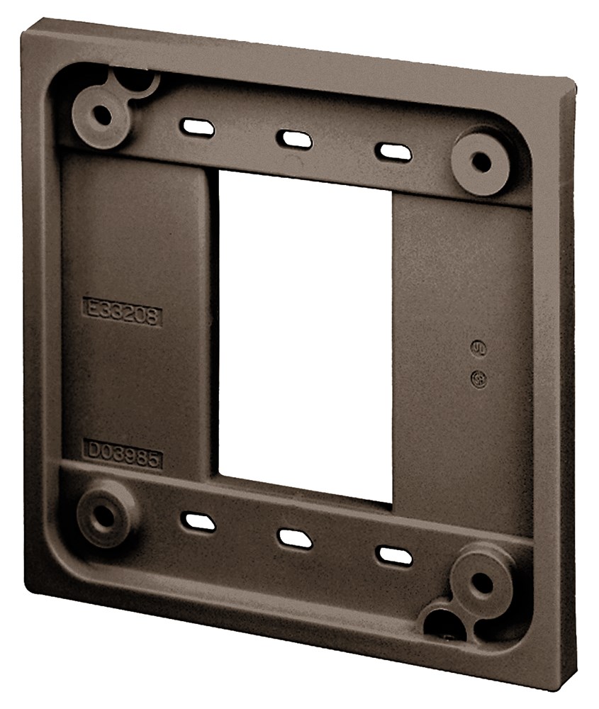 Straight Blade Devices, Accessories, 1 and 2 Gang Adapter Plate, Quad-Plex Receptacles, Brown, Single Pack