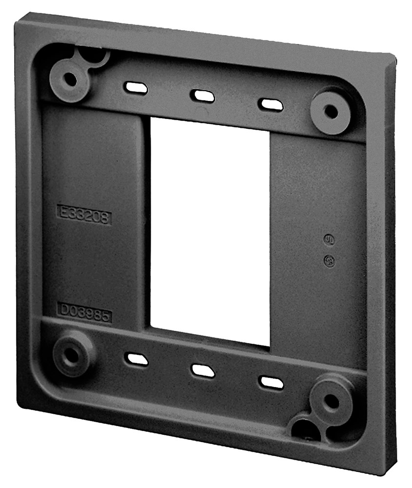 Straight Blade Devices, Accessories, 1 and 2 Gang Adapter Plate, Quad-Plex Receptacles, Black, Single Pack