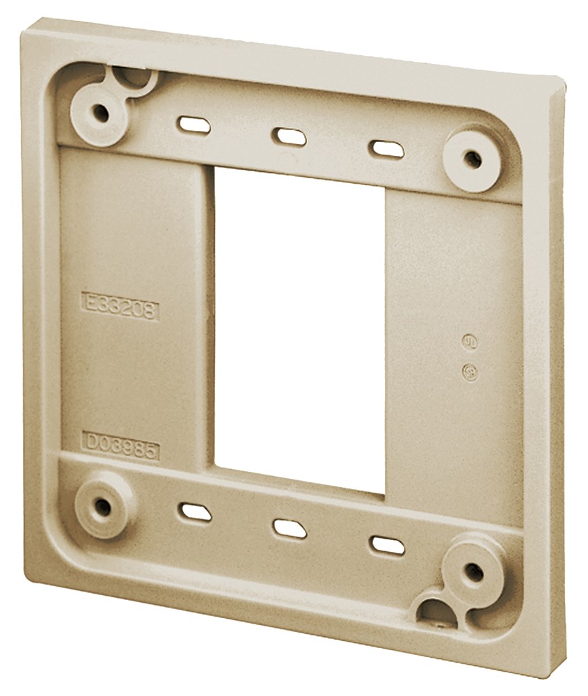 Straight Blade Devices, Accessories, 1 and 2 Gang Adapter Plate,Quad-Plex Receptacles, Ivory, Single Pack