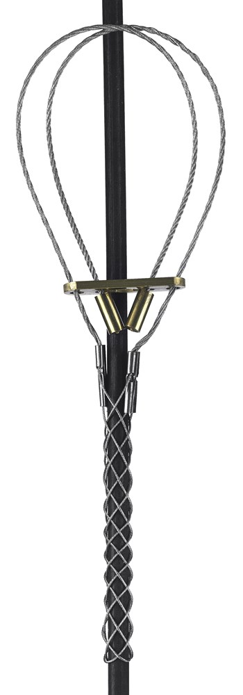 Bus Drop Support Grips, Universal Eye, Split Mesh, Rod Closing, Galvanized Steel, 1.00-1.25