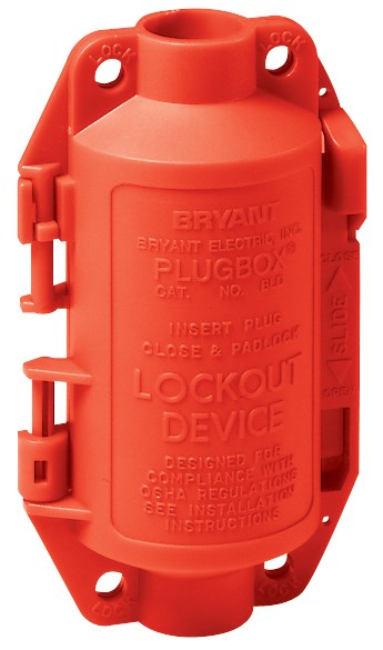 Straight Blade Devices, Plugbox Devices, Accessories, Red polypropylene Medium Lockout Device, Red