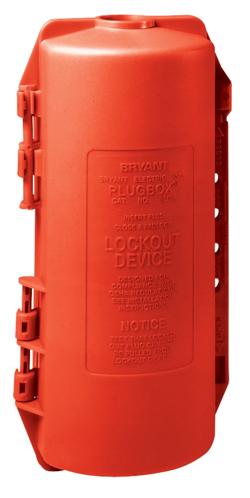Straight Blade Devices, Plugbox Devices, Accessories, Red polypropylene Large Lockout Device, Red