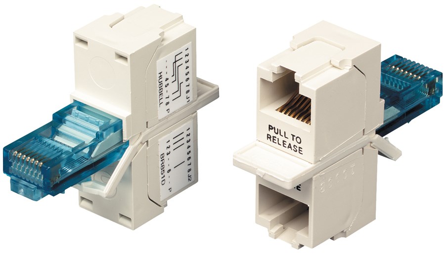 Hubbell Premise Wiring Products, Jack Accessories, Adapter, Splitting,568B JK to 10BT JK